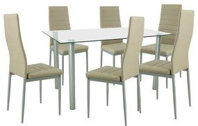 Set de masă Verna 6+1 bej-gri