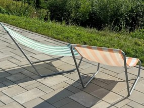 Sezlong pliabil de plaja SAND, dungi verde deschis