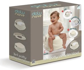 Down 3in1 oliță, scaun WC, taburet, bej , 20 x34,5 x 37 cm