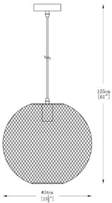 Lustra suspendata metalica design decorativ ORION negru 34cm