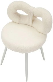 Mauro Ferretti Scaun Mini Ilary Alb, Diametru 40 X Înălțime 67 Cm, (Înălțime Șezut 46 Cm) | Aosom Romania