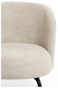 Fotoliu crem cu tapițerie din stofă bouclé Dieyda – Light &amp; Living