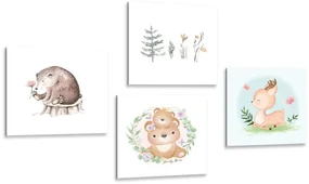 Set tablouri animăluțe în culori delicate