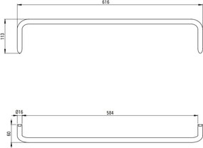 Silia suport pentru prosoape finisaj auriu ADI_Z621