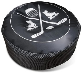 Taburet puc de hochei, negru