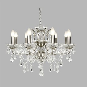 Candelabru stil clasic cu 8 brate Paris argintiu satin 8738-8SS SRT
