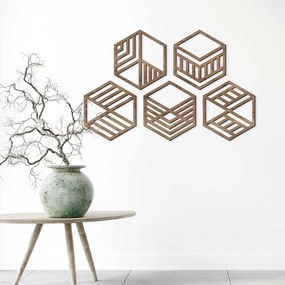 DUBLEZ | Decorațiune modernă pentru perete - Hexagoane (5 buc)