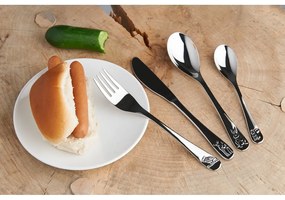 Tacâmuri argintii din oțel inoxidabil pentru copii 4 buc. Forest Animals – Zilverstad