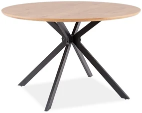 Masa de dining din stejar cu picioare negre ASTER 120x120