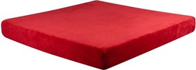 decoDoma Cearceaf cu elastic din micropluş roşu pat simplu