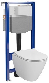 Set vas wc suspendat City Oval CleanOn cu capac soft close si rezervor incastrat C14 Aqua 50