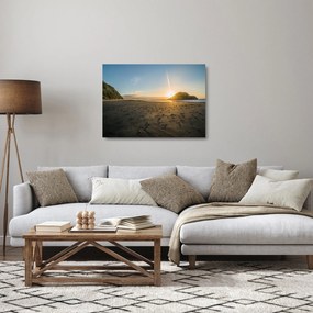 Tablou pe sticlă cu plaja (70x50 cm)