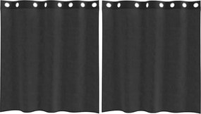 vidaXL Perdele Voile cu Oeje 2 buc Negru 140x140 cm
