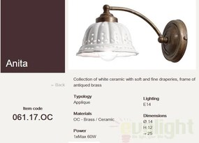 Aplica de perete rustic fabricat manual diam. 14cm Anita 061.17.OC