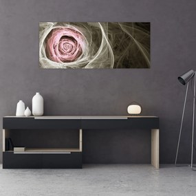 Tablou - Abstract trandafir roz deschis roz (120x50 cm)