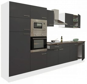 Mobilă de bucătărie Yorki 330, corp alb, cu față antracit satinat