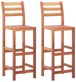 Scaune de bar, 2 buc., lemn masiv de acacia
