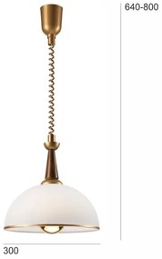 Lustr retractabil CHIARA 1xE27/60W/230V maro/stejar