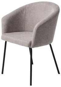 Scaun de sufragerie gri deschis cu cotiere tapițat Easton – Unique Furniture
