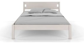 Pat matrimonial 180x200 cm alb din lemn masiv de pin Laxbaken – Skandica