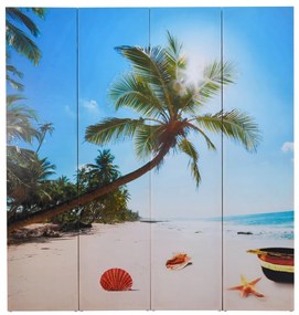 240476 vidaXL Paravan de cameră pliabil, 160 x 170 cm, plajă