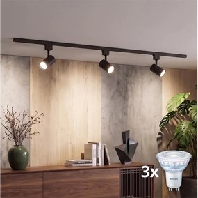 Philips - Spot LED dimabil pe șină, sistem EASYLINK 3xGU10/7W/230V 1m, negru