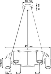 Brilagi - Lustra LED RGBW reglabilă suspendată pe cablu SELE 6xGU10/6,5W/230V neagră