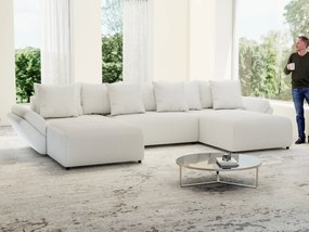 Colțar extensibil dumonde cu ladă de depozitare si sezut confortabil din spuma high-density, Berlin U Zoom Grey 380x180 cm