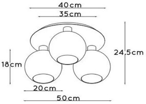 Plafonieră Lucide 74114/03/02 MARIUS 3xE27/40W/230V auriu