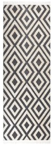 Covor de exterior negru bej deschis 80x250 cm tesatura plata light black and light beige, 80 x 250 cm