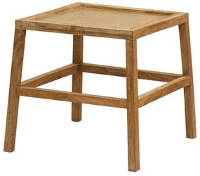 Masuta laterala, din lemn de mango, rattan si sticla, Santa Fé