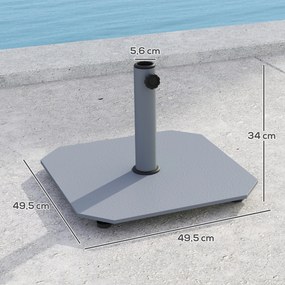 Outsunny Suport de umbrelă din metal 18,5 kg, Suport de umbrelă pătrat pentru umbrelă de 32/38/48mm | Aosom Romania
