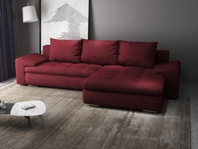 Colțar extensibil dumonde cu ladă de depozitare si sezut confortabil din spuma high-density, Leonardo Enjoy Rosu 260x185 cm II