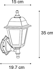 Lampă de perete inteligentă de exterior neagră IP44 incl. Wifi ST64 - Capital