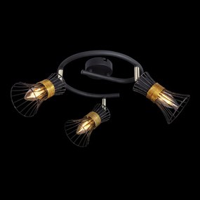 Plafoniera moderna metalica negru-aurie PURRA 3L 54814-3 GL