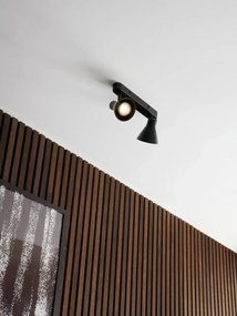 Aplica de perete / tavan cu 2 spoturi directionabile design modern Eik 2 negru