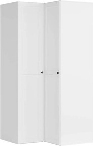 Dulap de colt FLEX, alb, PAL, cu 2 usi, 118x118x240 cm