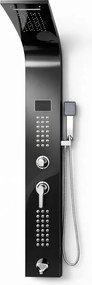 Panel de dus cu hidromasaj din inox Negru