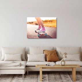 Tablou pe sticlă cu scateboard (70x50 cm)