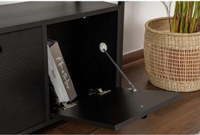 Masă consolă neagră cu aspect mat 29,5x120 cm Solace – Kalune Design