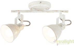 Plafoniera, Lustra cu 2 spoturi design VINTAGE, finisaj alb antic, Vivienne 5967 RX