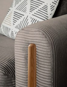 Canapea maro deschis extensibilă/cu spațiu de depozitare cu tapițerie din catifea reiată 244 cm Arcadova – ELTAP