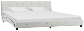 280316 vidaXL Cadru de pat, alb, 180 x 200 cm, piele ecologică