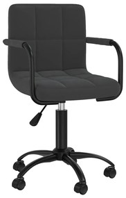 vidaXL Scaun de bucătărie pivotant, negru, catifea