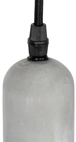 Lampă suspendată industrială neagră cu beton rotund cu 5 lumini - Pedra