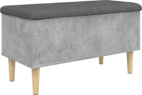 vidaXL Bancă de depozitare, gri beton, 82x42x46 cm, lemn prelucrat