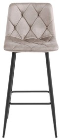 Scaun de bar NADO VELVET bej inchis cu picioare negre