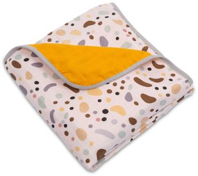 Paturica dubla de muselina XXL 110x110 cm Kidizi Stone, 100% bumbac