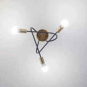 Lustră aplicată OXFORD 3xE27/15W/230V auriu/negru