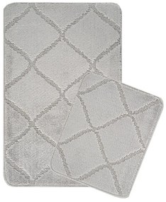 Covorașe de baie gri-deschis 2 buc. 50x80 cm Cizgili – Foutastic